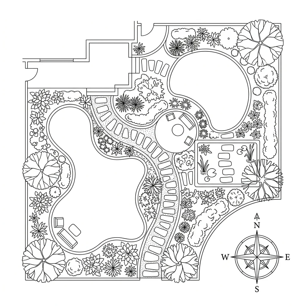 Gartengestaltung Illustration